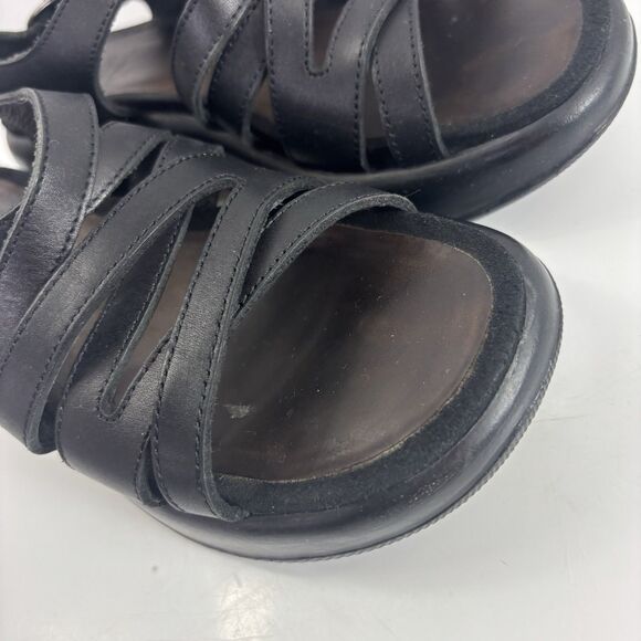 Dansko Lolita Sandal Leather Womens 36 6 Blk Slingback Strappy Rocker Block Heel - Picture 11 of 16